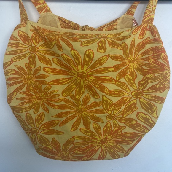 NWT-FREE PEOPLE All Tied Up Crop Tank in Yellow Combo, Sz M - Picture 6 of 11